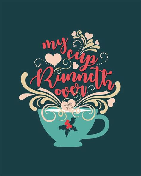 My Cup Runneth Over printable Christmas print 8x10 Instant | Etsy ...