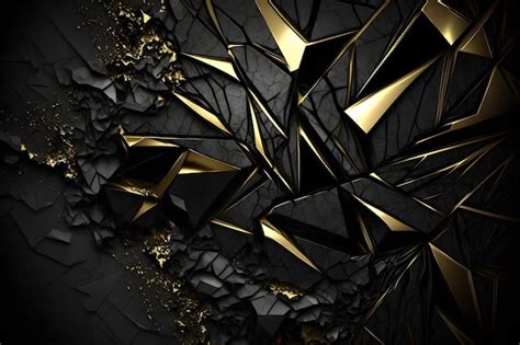 Premium Photo | Black and gold wallpaper with a black and gold background