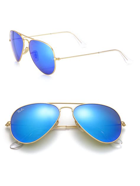 Ray-ban 55mm Pilot Aviator Sunglasses in Blue | Lyst