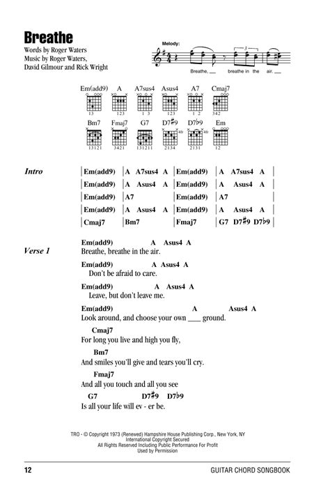 Breathe by Pink Floyd - Guitar Chords/Lyrics - Guitar Instructor