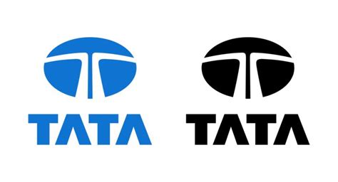 two logos for tata and the company's logo is shown in black and blue