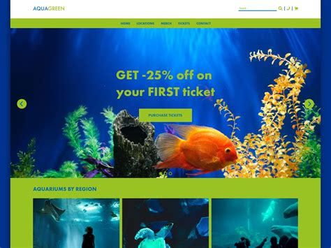 Aqua | Aquarium ticket sale concept page by Jernej Beg on Dribbble