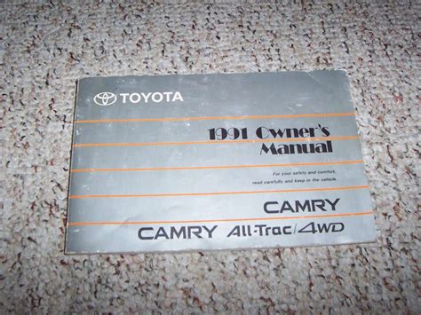 1991 Toyota Camry & Camry All-Trac/4WD Owner’s Manual – DIY Repair Manuals