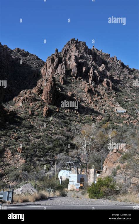 Some sort of generator along highway 60 in Arizona USA Stock Photo - Alamy