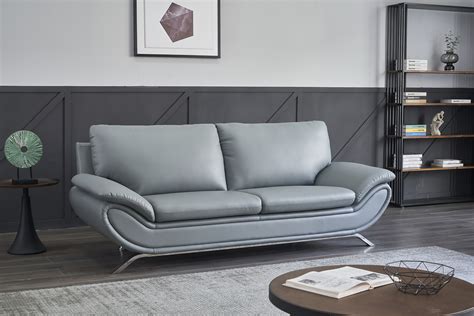 V-Dallas Modern Leather Sofa Set (Grey) | matisseco