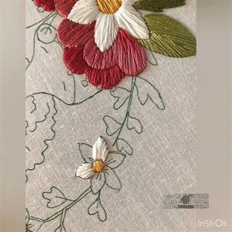 Embroidery Satin Stitch Petals Of Flowers