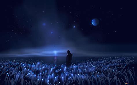 Alone in space field 4K wallpaper download