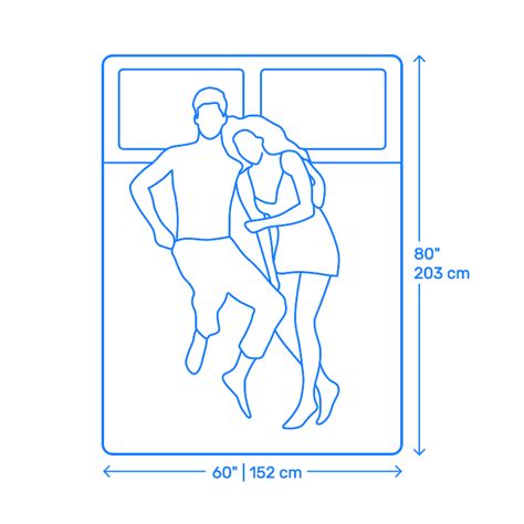 Queen Size Bed Dimensions & Drawings | Dimensions.com