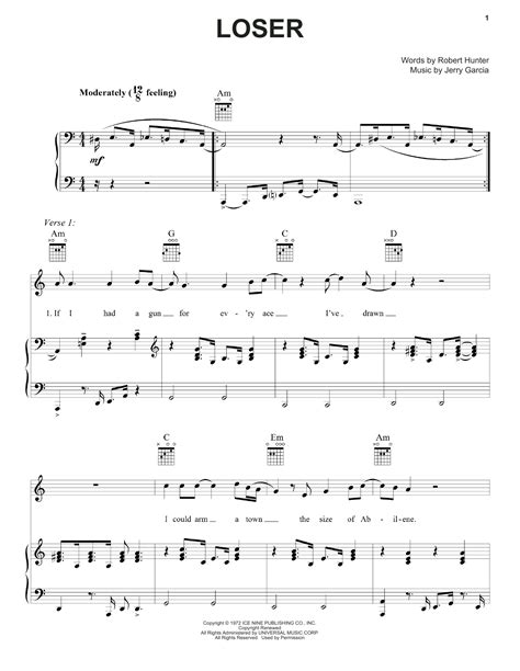 Loser | Sheet Music Direct