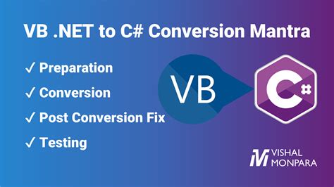 Step By Step Guide to Convert VB .NET Projects to C# - Vishal Monpara