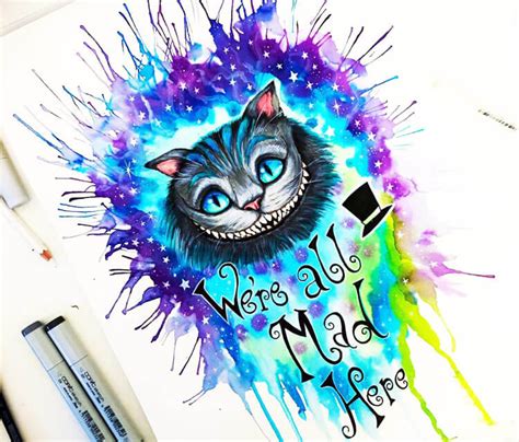 Cheshire Cat marker drawing by Pixie Cold | No. 2967