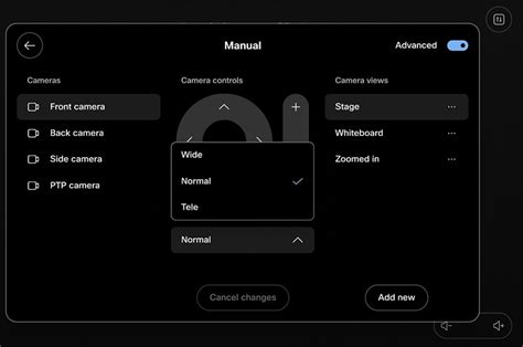 Manually adjust camera settings on Board, Desk, and Room Series