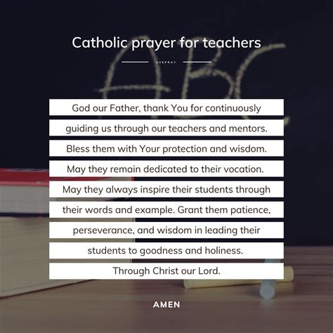 Catholic prayer for teachers