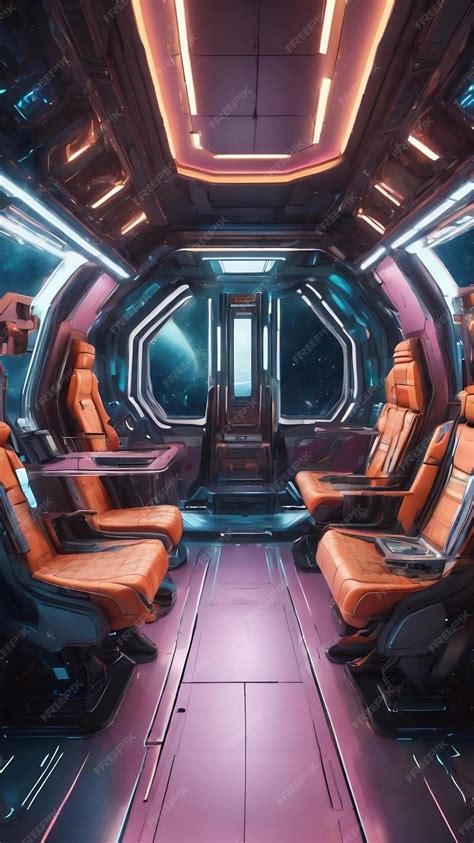 Premium AI Image | 3d illustration of futuristic design spaceship interior