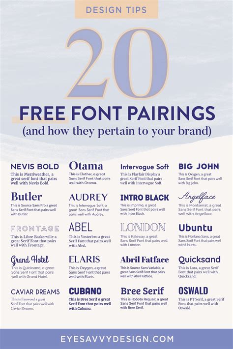 20 free font pairings and how they pertain to your brand – Artofit