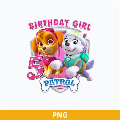 Paw Patrol 4th Birthday Girl PNG, Paw Patrol Skye Everest Birthday PNG ...