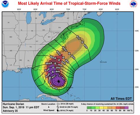 National Weather Service releases Hurricane Dorian projected path - ABC ...