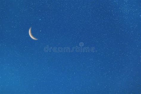 Night Sky and Moon, Stars, Ramadan Kareem Celebration Stock Image ...