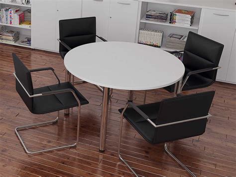 TCS Round Meeting Table on Chrome Legs - Rapid Office Furniture