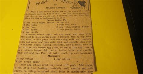 Grandma's Vintage Recipes: VERY OLD PEANUT BUTTER PIE RECIPE