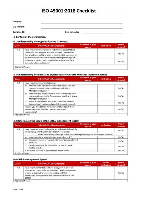 Iso 9001 internal audit checklist - lasopahu