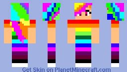 Rainbow girl Minecraft Skin