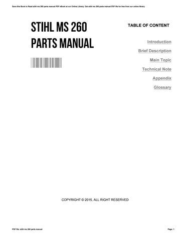 Stihl ms 260 parts manual by KevinBooe4685 - Issuu