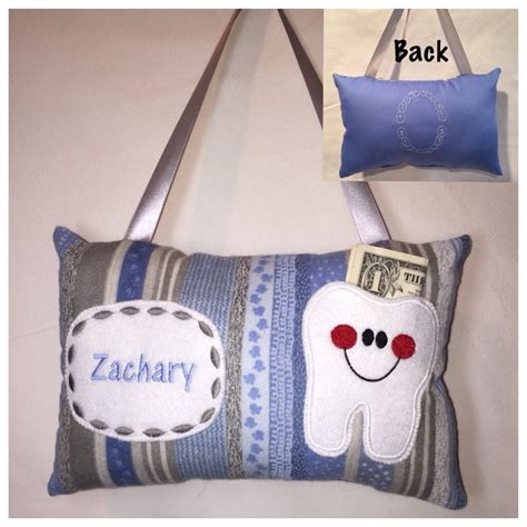 Tooth Fairy Pillow Boy Blue Striped Puppy Pawprints Toothfairy - Etsy