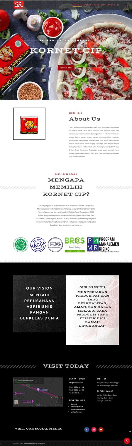 Pabrik Kornet Sapi • Indonesian food production website