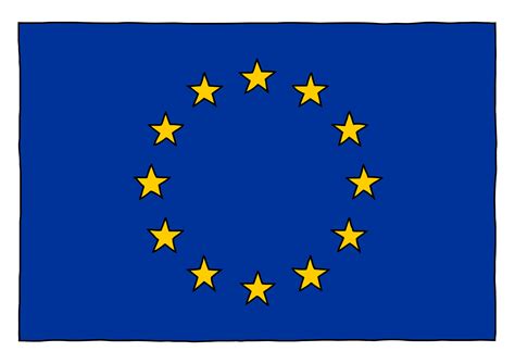 hand drawn flag of the European Union EU 15080719 PNG