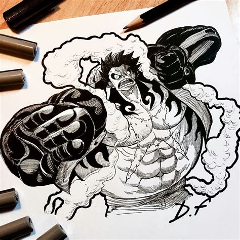 Monkey D Luffy~(Gear 4) by David Freeman: [D.F] | Luffy gear 4, One ...