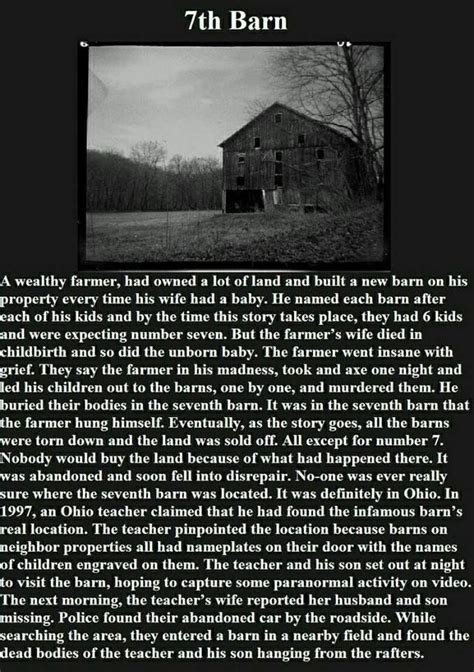 The 7th barn scary story | Scary stories and images | Pinterest | Scary ...