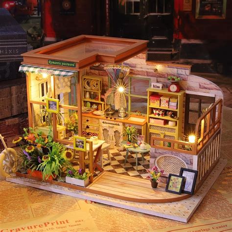 DIY Romantic Coffee Shop Miniature Doll House Kit 1:24 - Etsy ...