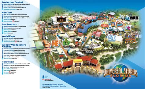 Map of Universal Studios - Orlando Universal map (Florida - USA)