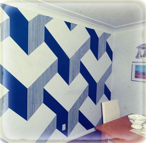 3d wall paint design ideas with tape - Royal Outlaw