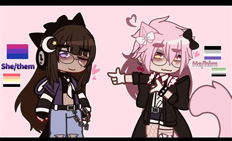 My version of stereotypes - uwu cat boy & cookie-addict girl : r/GachaClub