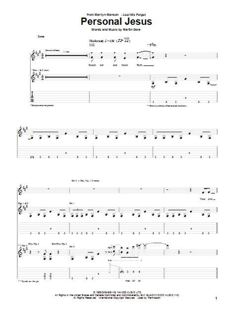 Personal Jesus Guitar Tab by Marilyn Manson (Guitar Tab – 51424)