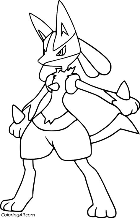 Lucario Coloring Page - ColoringAll