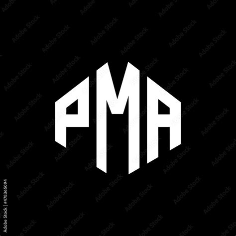 PMA letter logo design with polygon shape. PMA polygon and cube shape ...