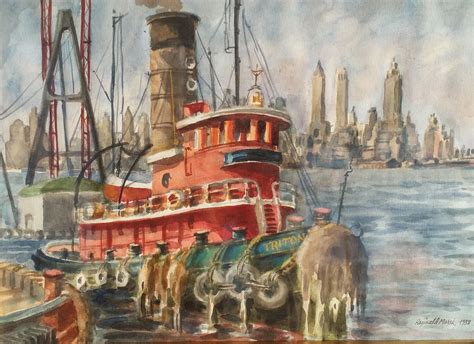 Tugboat in New York Harbor ... | Boat art, Ship art, Nautical art