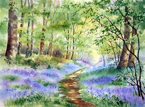 Ann's Watercolour Studio: Mixing blues for a bluebell wood...coming soon!