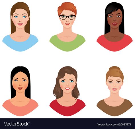 Set avatars women different nationalities Vector Image