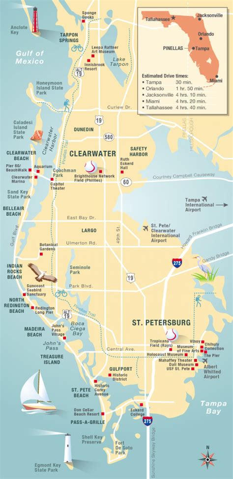 Pinellas Florida map | Visual.ly | Map of florida, Clearwater beach ...