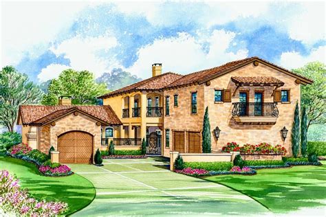 Plan 36144TX: Spacious Courtyard House Plan | Tuscan house plans ...