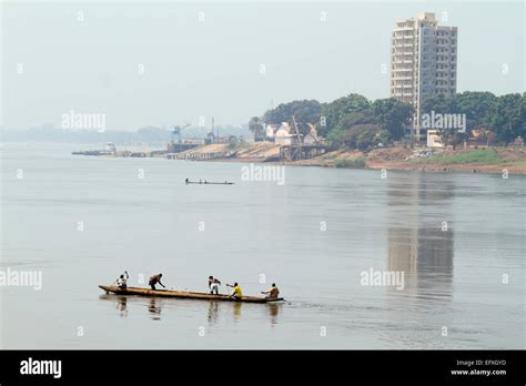 Fishermen ,Bangui, Ubangi River ,Central African Republic ,Africa Stock ...