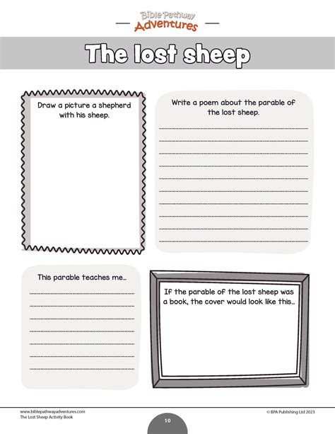 Parable of the Lost Sheep Activity Book (PDF) – Bible Pathway Adventures