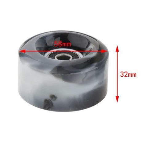 Generic 8Pcs Skate Wheels With Bearings PU Wheels Skating Black White ...