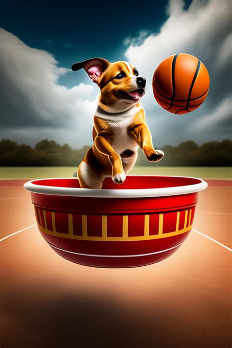 Lexica - Basketball dog basketball basket jump