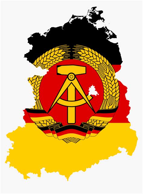 German Democratic Republic Flag Map, HD Png Download - kindpng