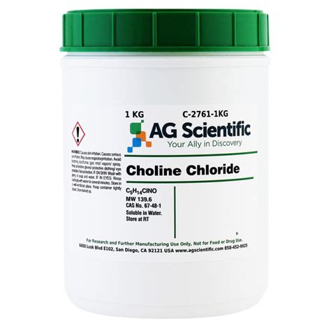 AG Scientific Inc Choline Chloride 1 KG, Quantity: Each of 1 | Fisher ...